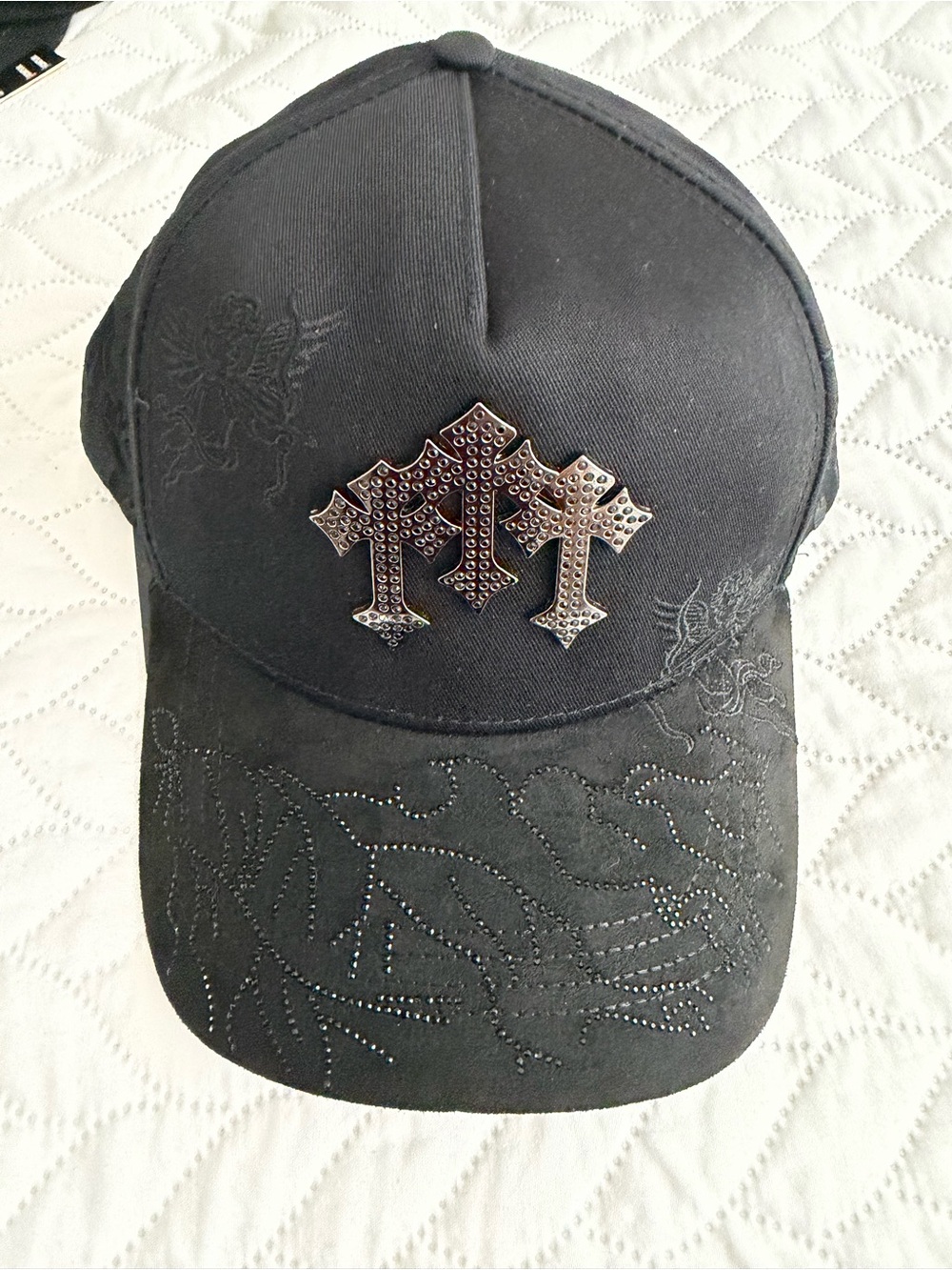 “Rico hats”,Black Studded Cross Accent Men's street style